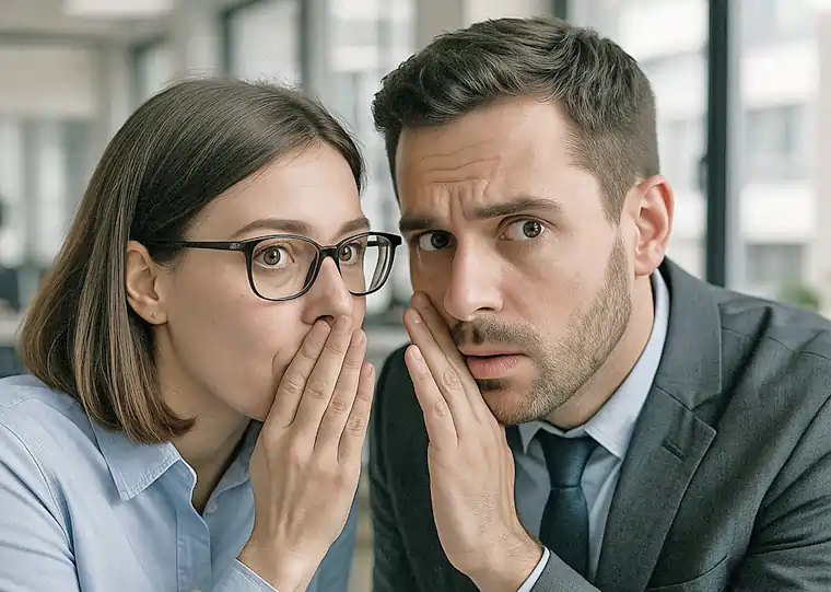 Collaboratori che bisbigliano in azienda, di cosa parlano? Fa bene al clima aziendale? | MentiPratiche
