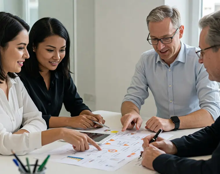 Team delle Human Resources studia l'organigramma e i ruoli aziendali | MentiPratiche