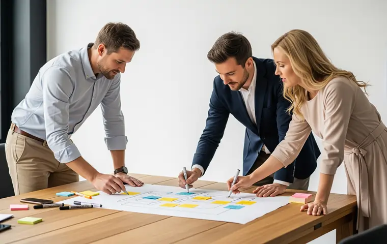 Tre manager e collaboratori studiano la catena del valore per applicare il metodo Kaizen | MentiPratiche